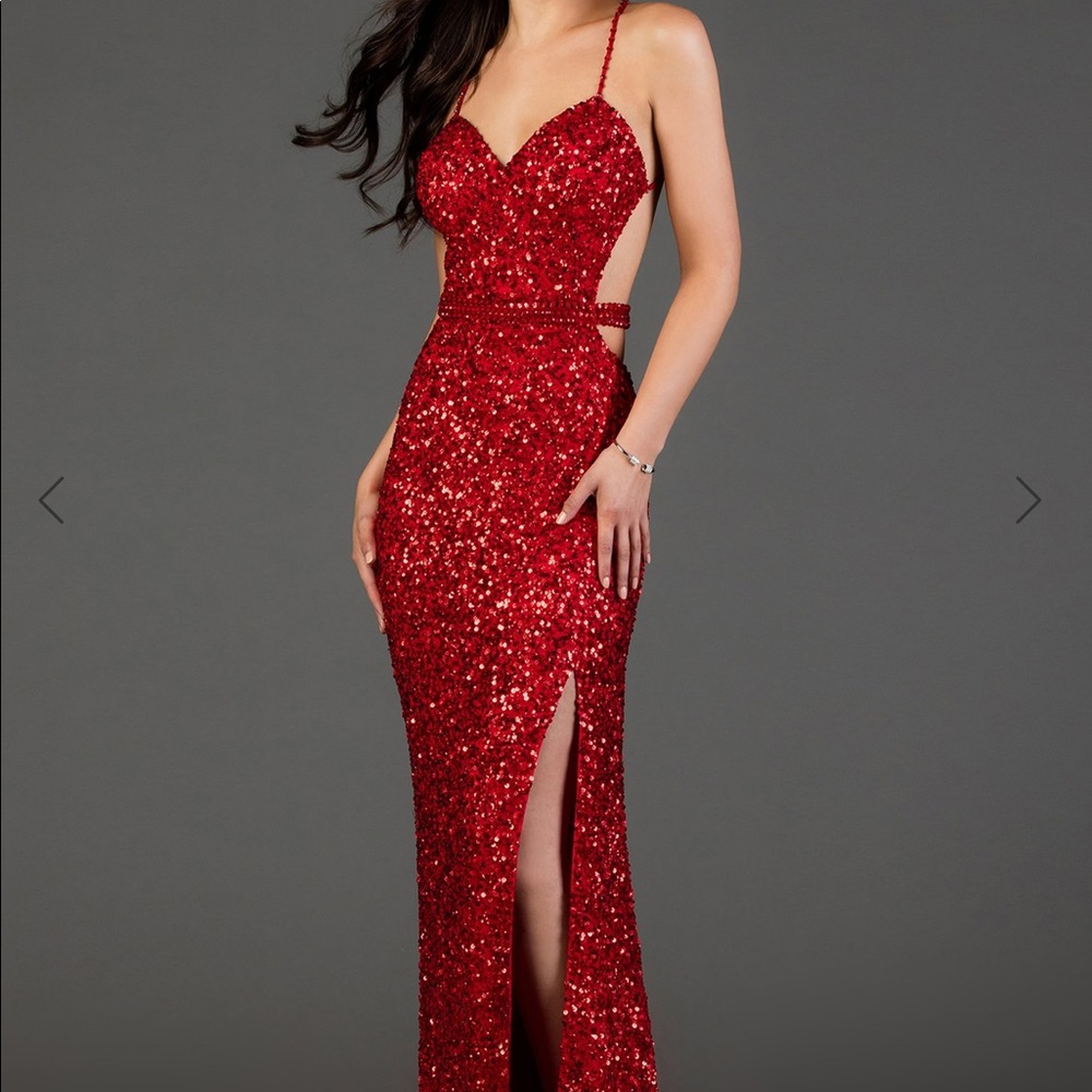 Red Long Sequin Dress